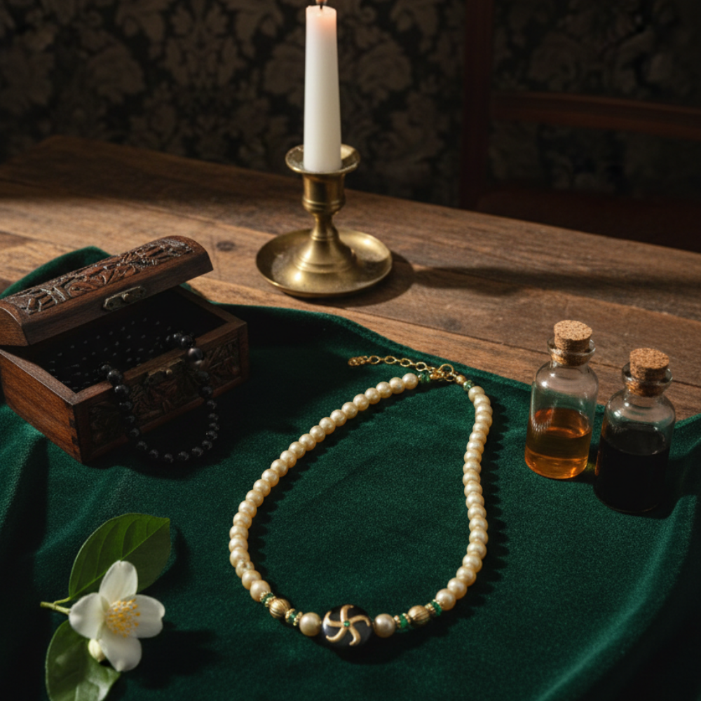 Big Beads Pearl Chain Necklace - Side or Dollar Wear