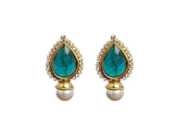 Gold Plated Stud With Pearls