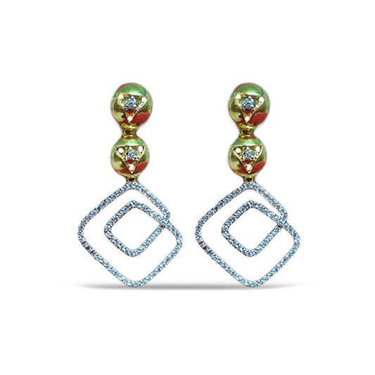 Beautiful Diamond Shape Hangings with Double Bead Studs