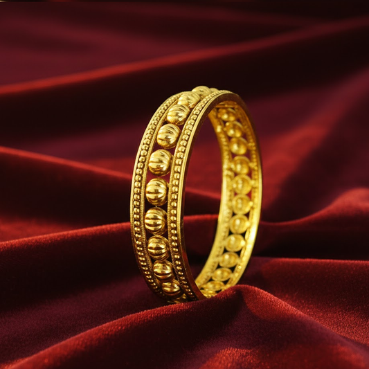 Antique Finish Gold Plated Round Bangle