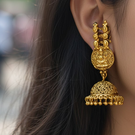 Jhumkas with Umbrella Model & Lakshmi Stud