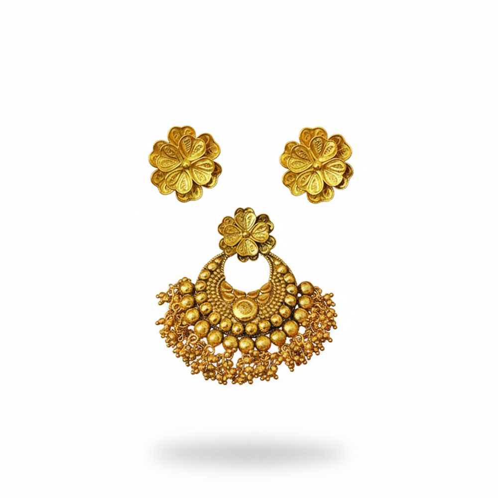 Small Golden Beads flower Pattern Pendant