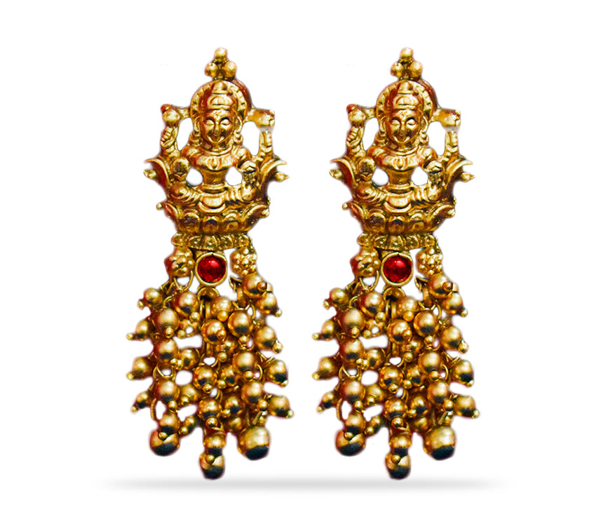 Jhumkas with Gold Beads