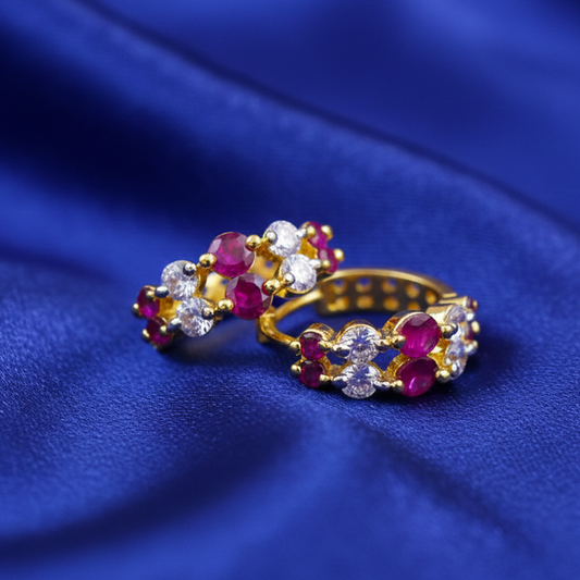 Pink and White Stones Loops