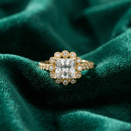 White Square Stone Finger Ring