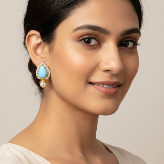 Color Big Stones with White Stones Thilak Studs