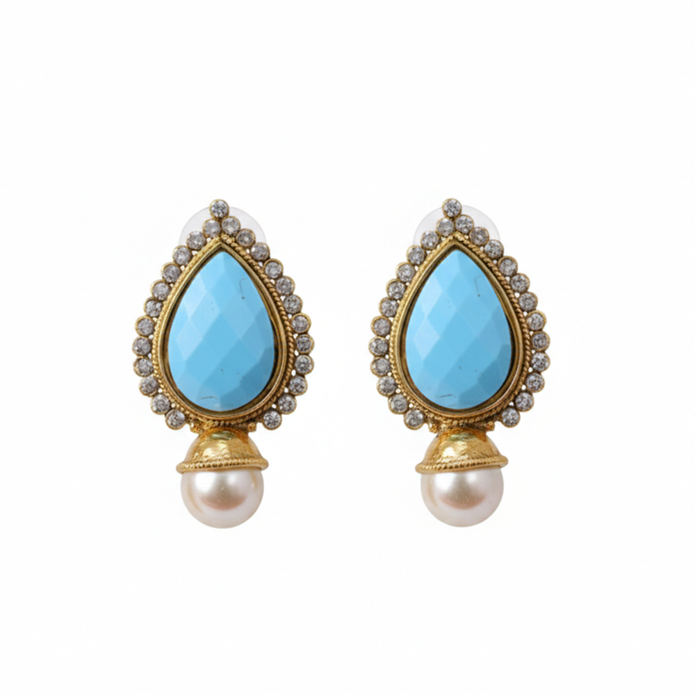 Color Big Stones with White Stones Thilak Studs