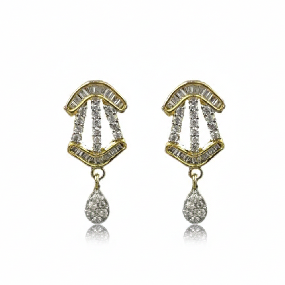 White Stones Pattern with Little Hanging Studs