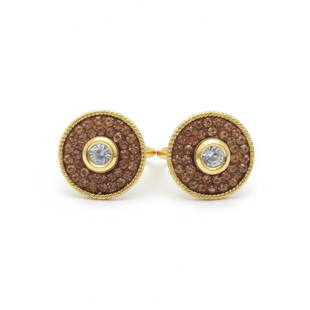 Red Stones Round with One Kundan Stone Toe Rings