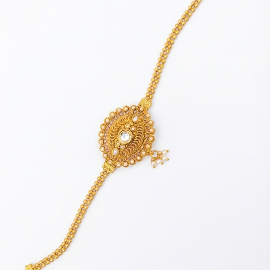 White Pearl Oval Arm Bracelet - Vanki