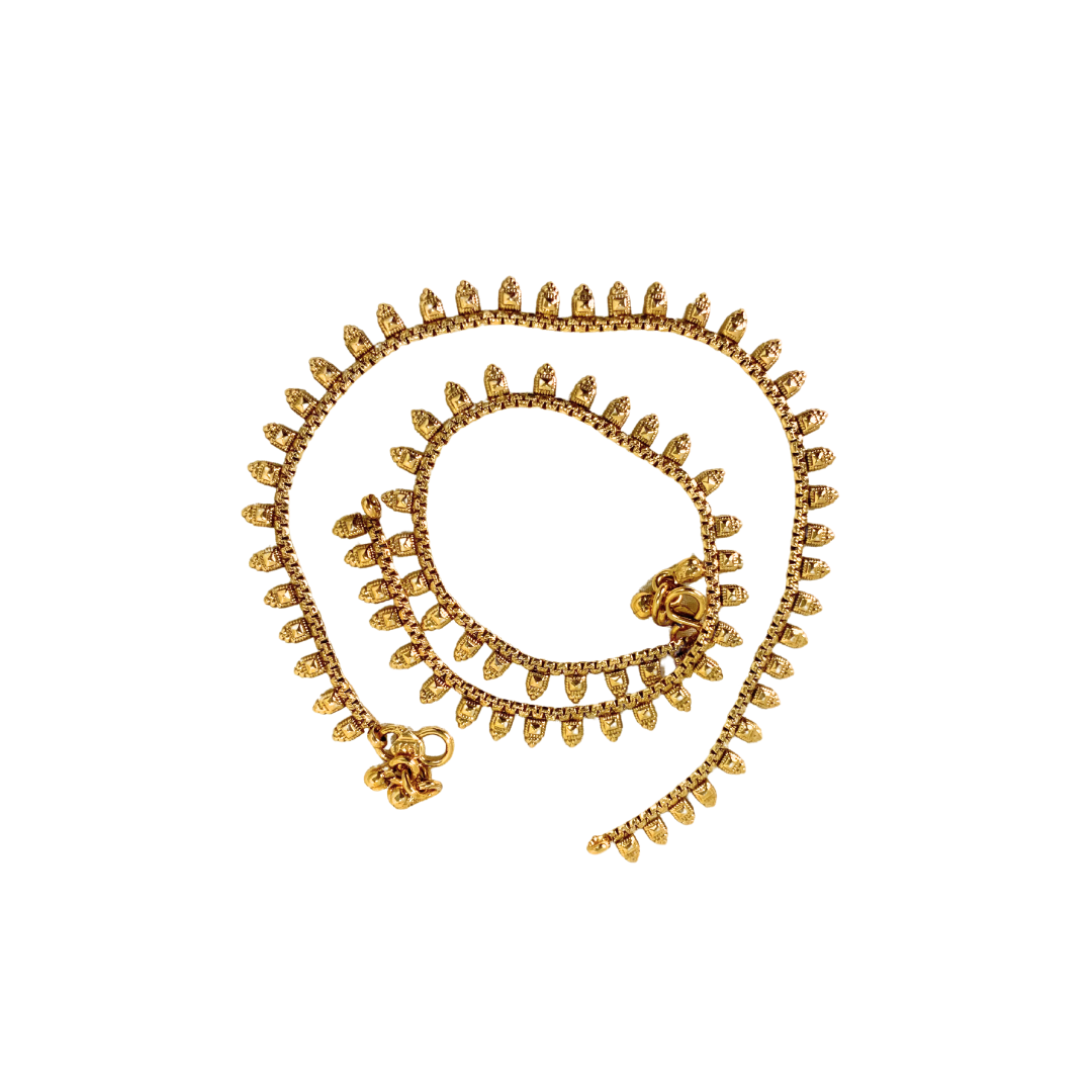Gold plated anklet small manga design