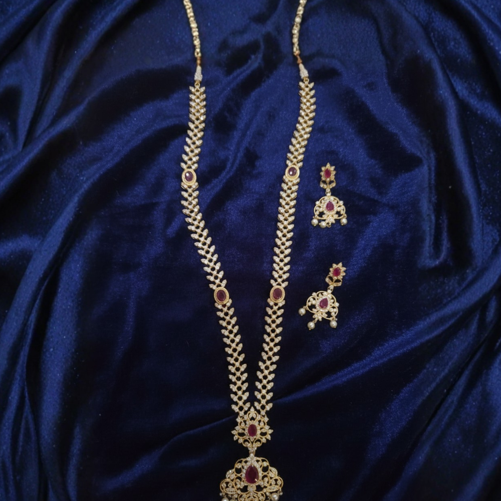 White Stone Haaram with Red Stones