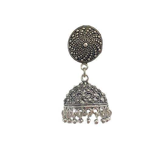 Oxidised classic metal jhumkas