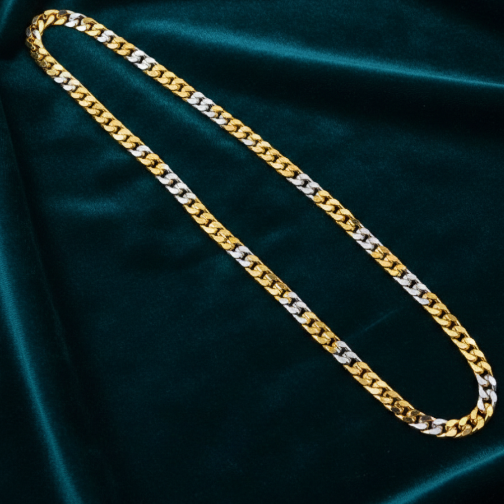 Silver and Gold Mix Close Neck Unisex Chain