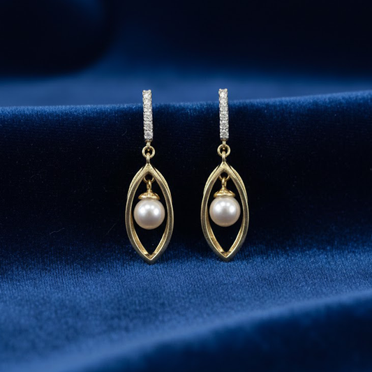 White Pearl in a Cage Hanging Loops