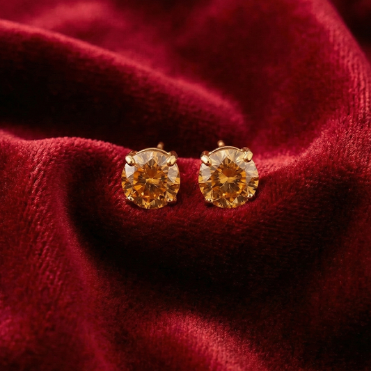 Single Stone Gold Studs