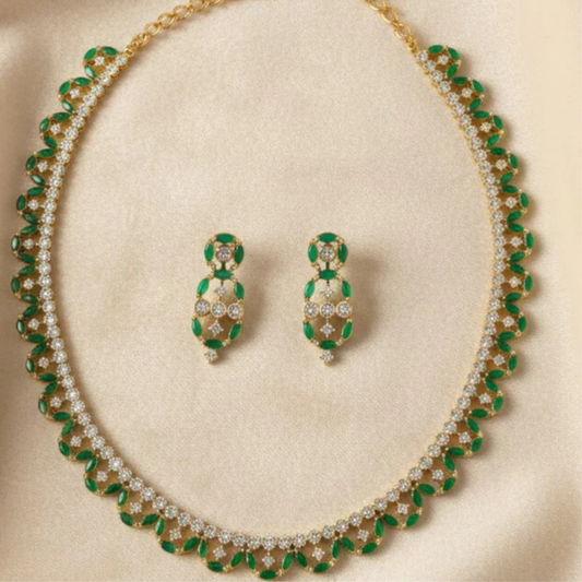 Elegance Curved & Cute Crystal Set - Artificial Stone Jewellery