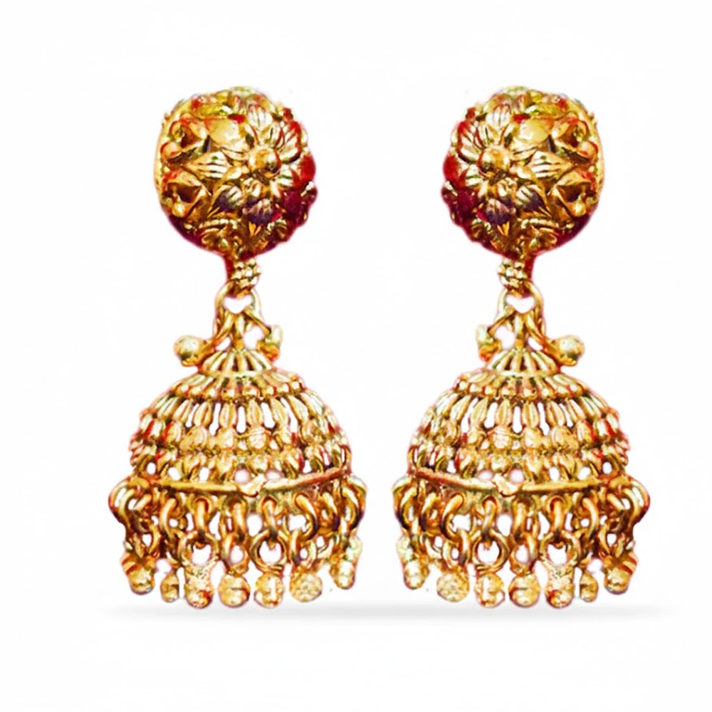 Antique Long Length Jhumkas with Beads