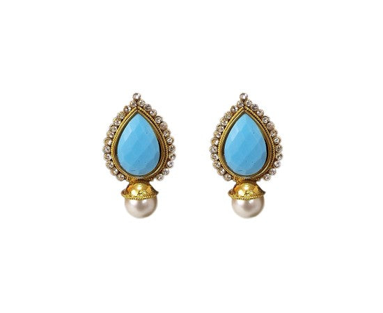 Gold Plated Stud With Pearls