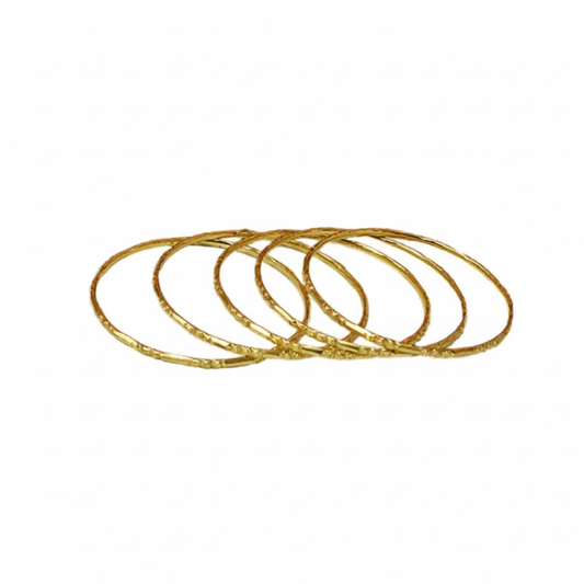 Gold Plated Plain Bangles Four Pieces
