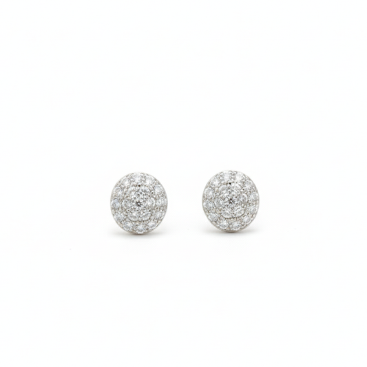 Multiple White Small Stones Shining Studs