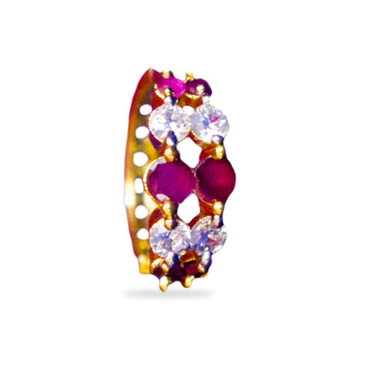 Loop with pink and white stone