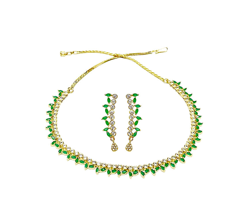 Gold Plated Necklace With Small Stones
