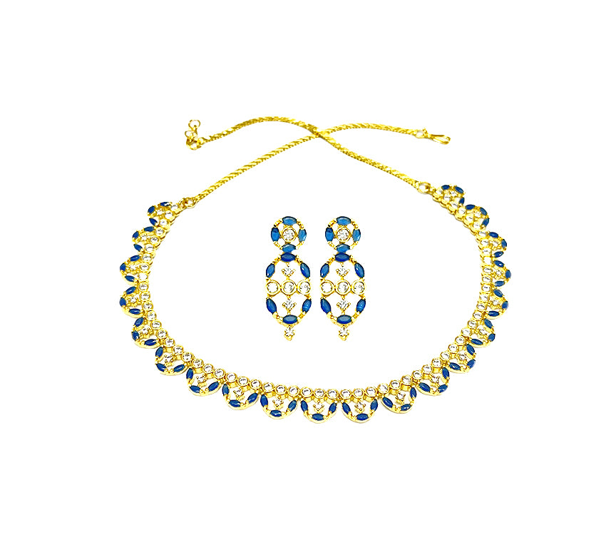 Gold Plated Necklace With Small Stones