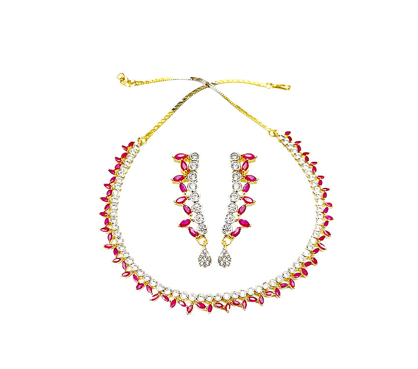 Gold Plated Necklace With Small Stones