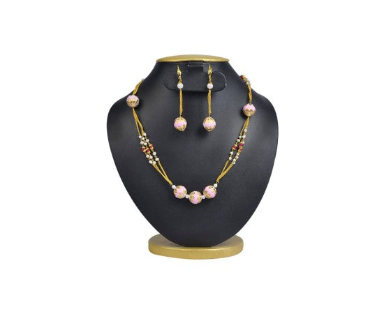 Pink Chain With White & Pink Beads