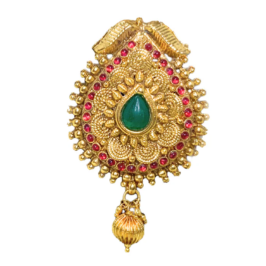 Hair jewellery Manga Design with Red Green Stone