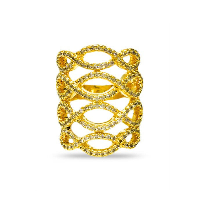 Gold Plated Ring With White Stone