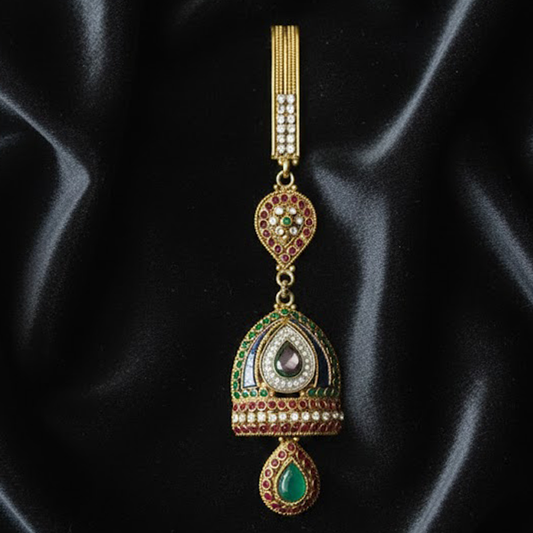 Kundan Stone Peacock Pattern Saree Hanger