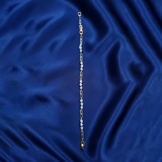 White Multiple Stone Bracelet with Adjustable Link