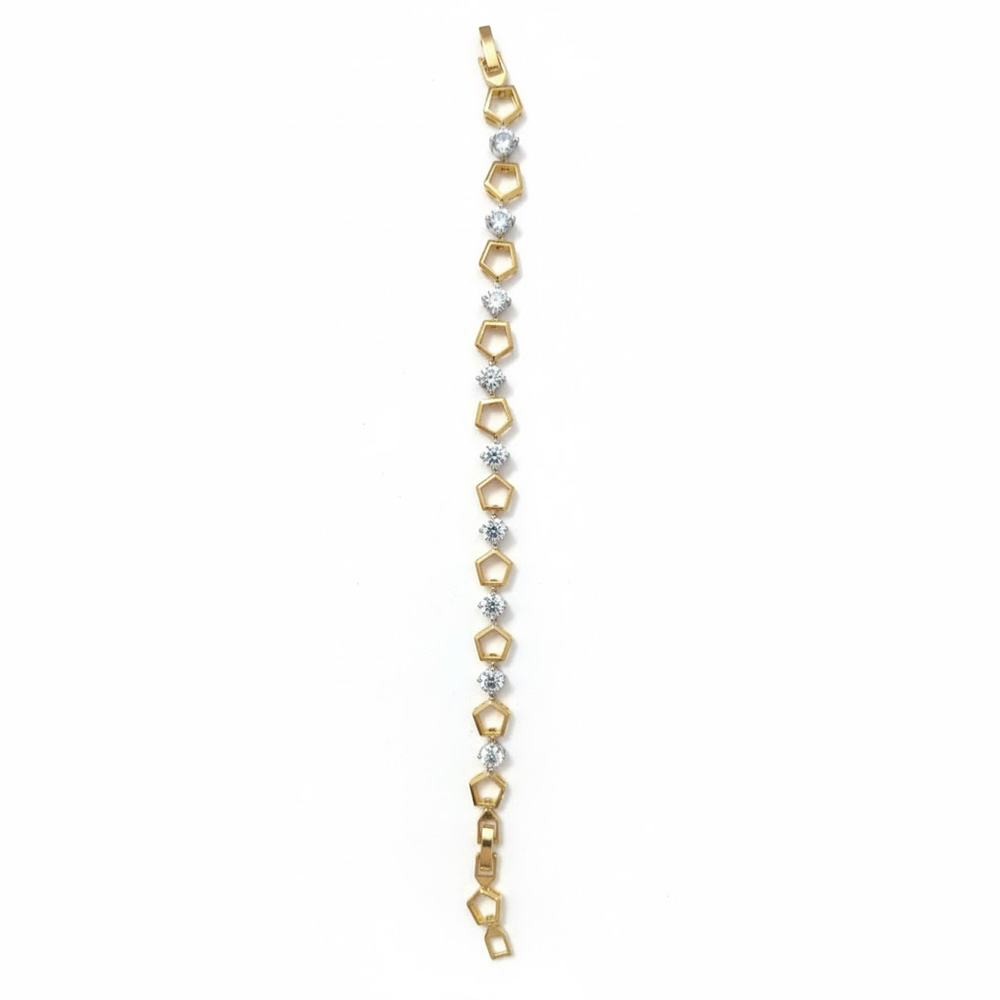 White Stone Hexagon Bracelet with adjustable link