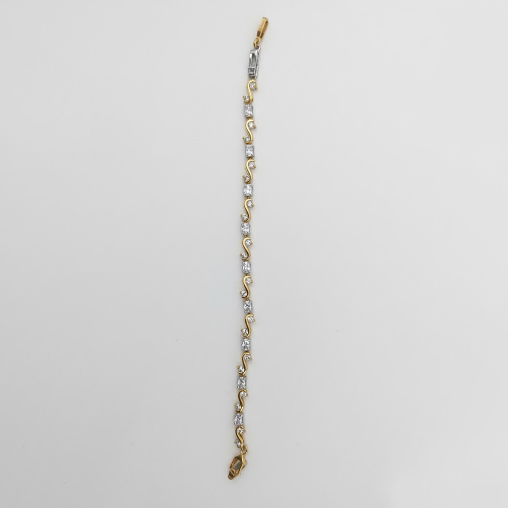 White Stone S Shape Bracelet with Adjustable Link