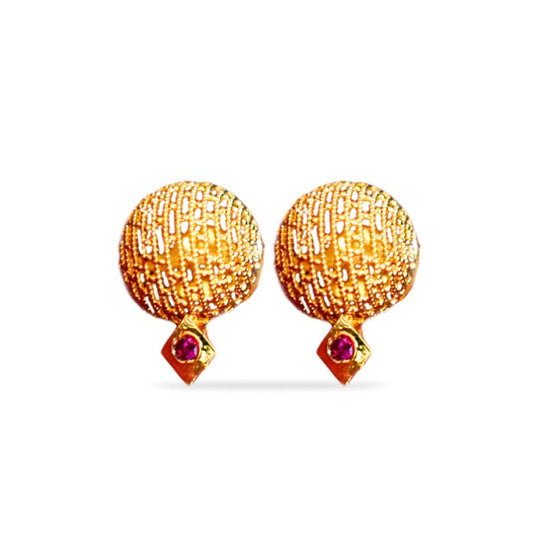Stud with red stone