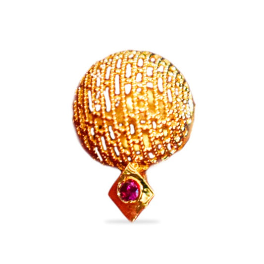 Stud with red stone