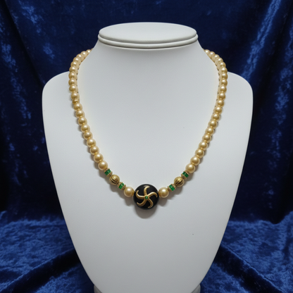 Big Beads Pearl Chain Necklace - Side or Dollar Wear