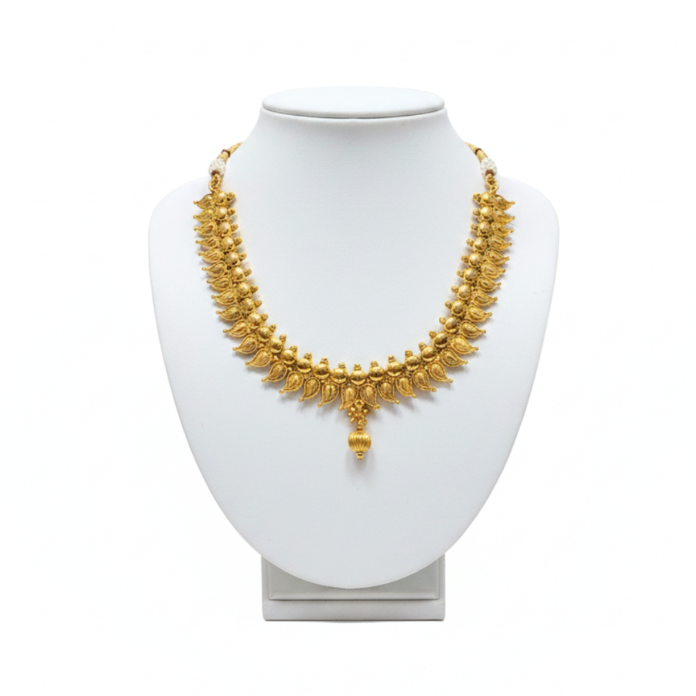 Gold Colour necklace with maanga design