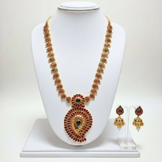 Long Length Manga Haram with Red and Green Stones