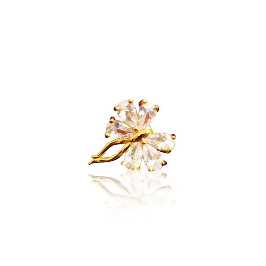 Stud with causal white stone
