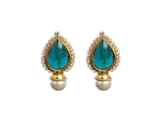 Gold Plated Stud With Pearls