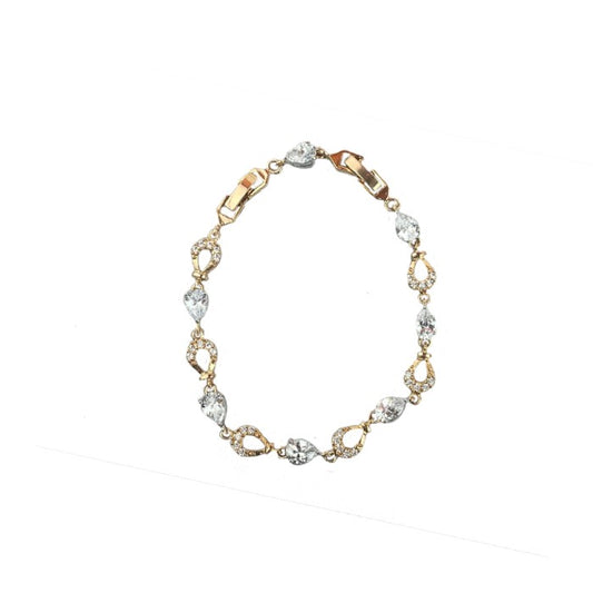 Gold plated with white stone bracelet