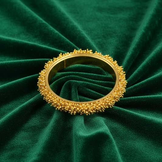 Gold Plated Bangles With Golden Beads