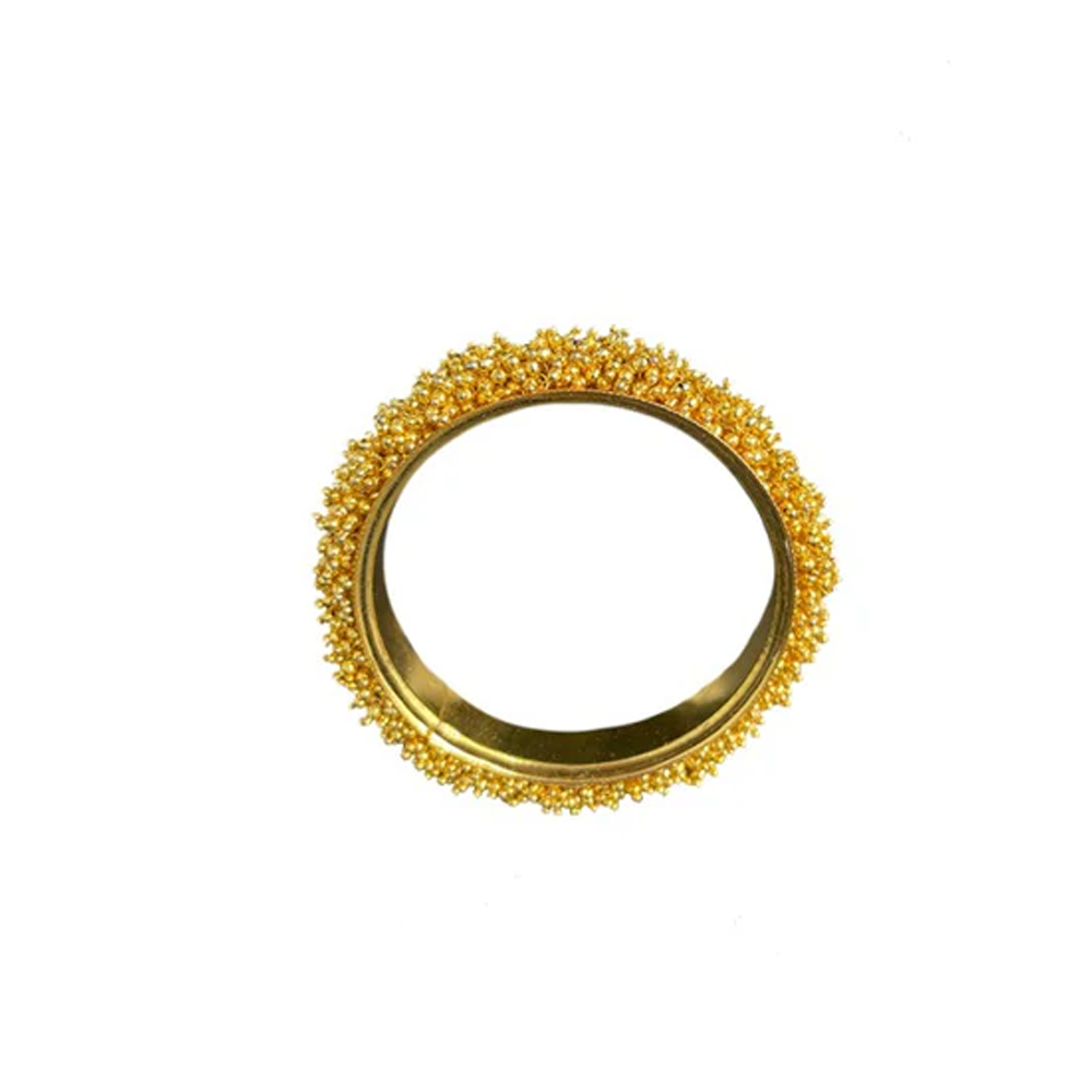 Gold Plated Bangles With Golden Beads