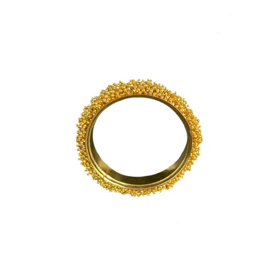 Gold Plated Bangles With Golden Beads