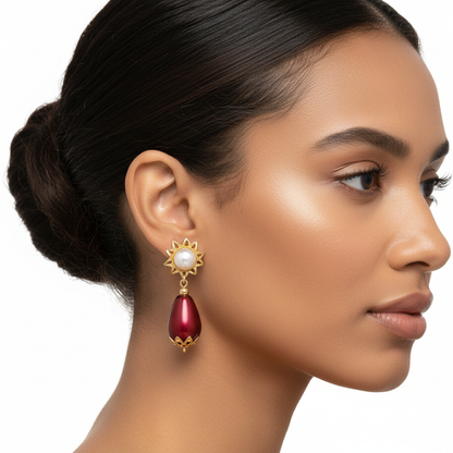 Color Drops with Pearl Studs