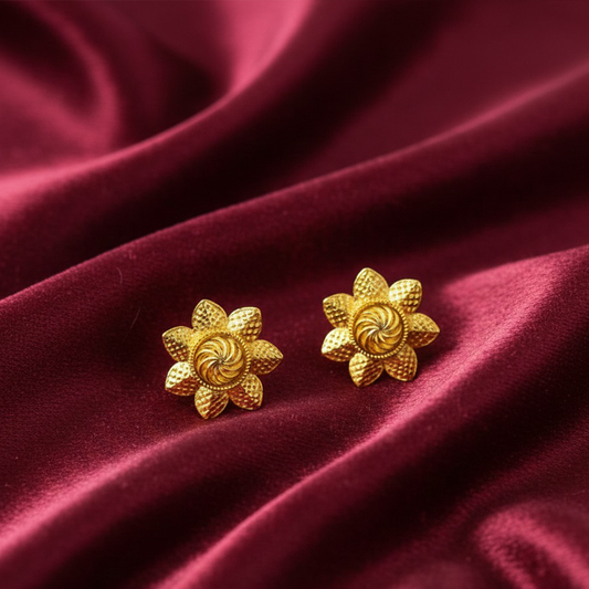 Antique Model Flower Pattern Small Studs