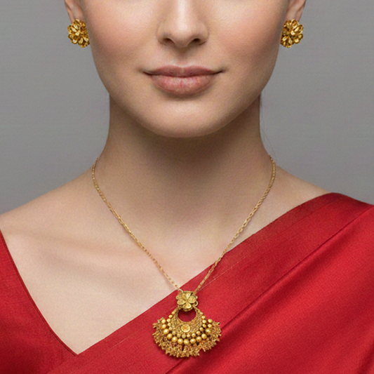 Small Golden Beads flower Pattern Pendant